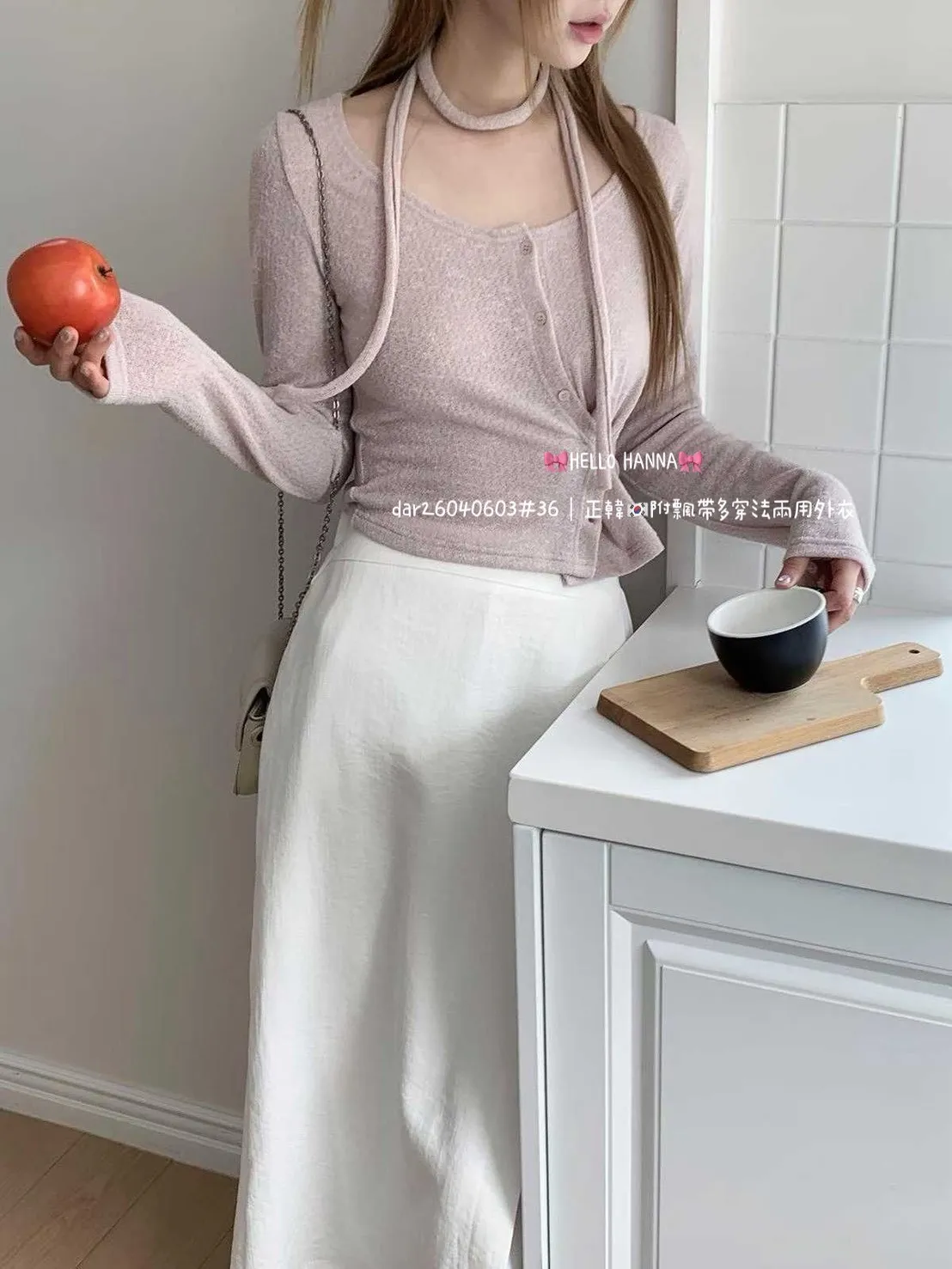 正韓附飄帶多穿法兩用外衣