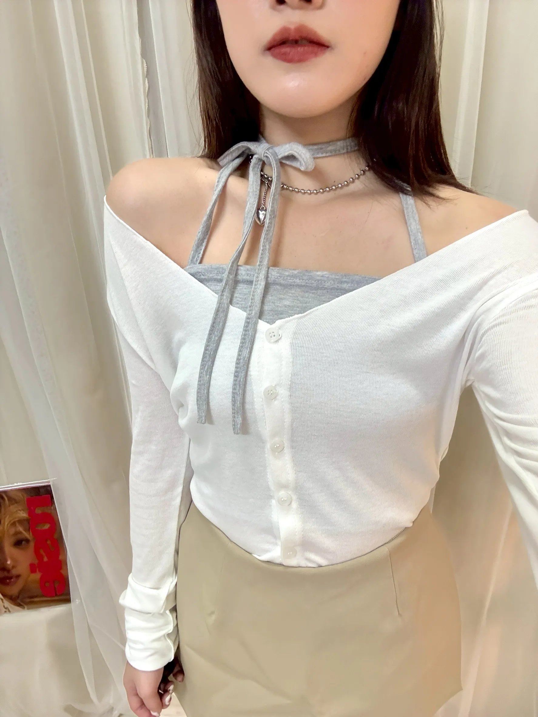 韓妞必備-正韓多穿法綁帶平口背心