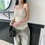 正韓點點抓皺平口短洋