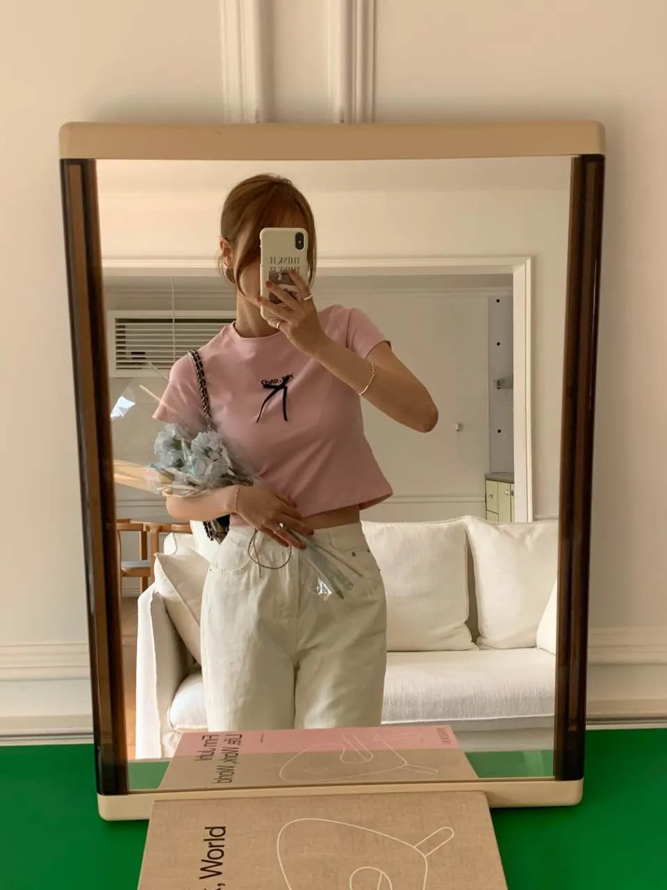 ️正韓 親膚蝴蝶結彈力上衣