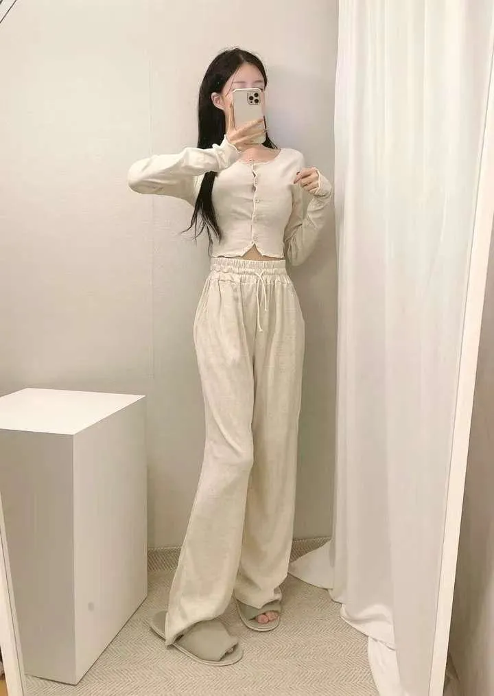 正韓木耳邊休閒兩件套裝