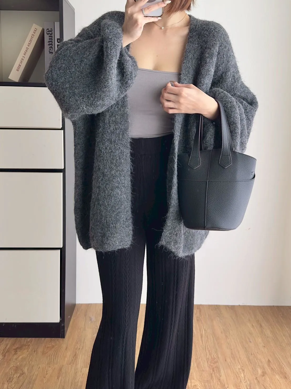 奶糯馬海毛泡袖罩衫外套