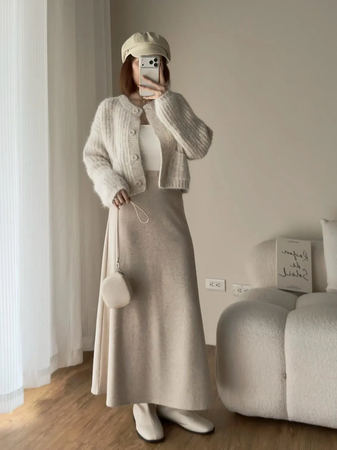 北極絨雙口袋排釦外套