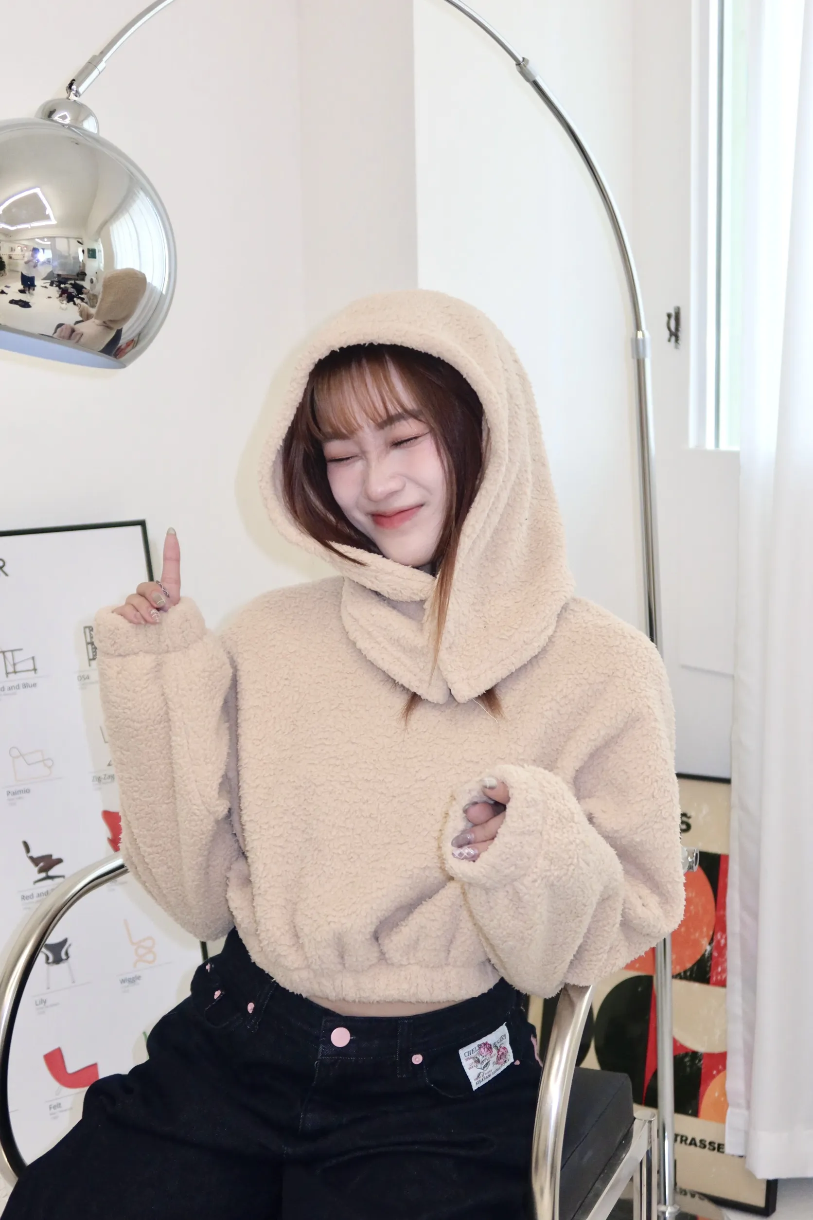 正韓巴拉克拉法羊毛熊熊帽套裝