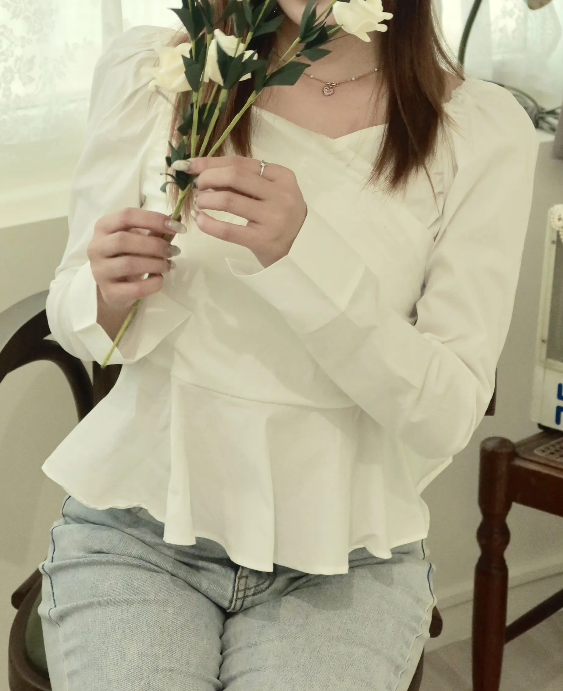 正韓公主修身長袖襯衫