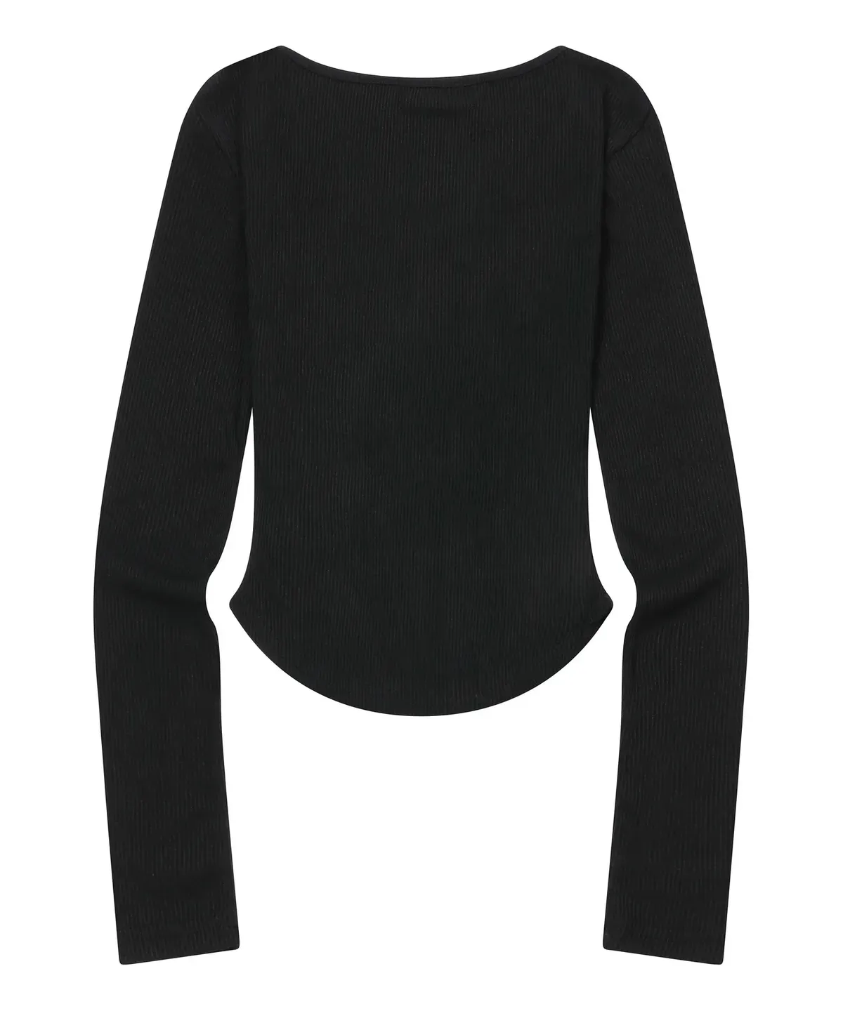 【預購】 MUCENT ANIV U-NECK SLIM FIT LONG SLEEVE T 排扣 素面 下圓弧 修身上衣