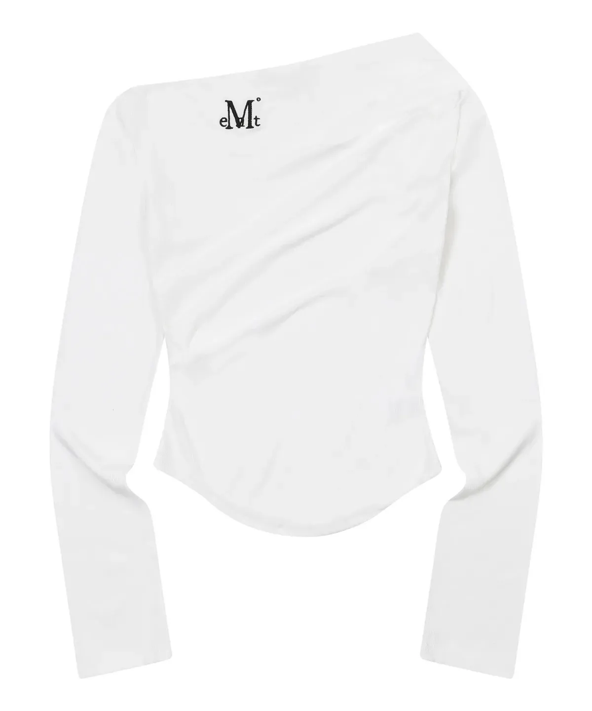 【預購】 MUCENT LIVRE OFF SHOULDER UNBALANCE LONG SLEEVE T  熱銷款側皺 一字領 斜領上衣