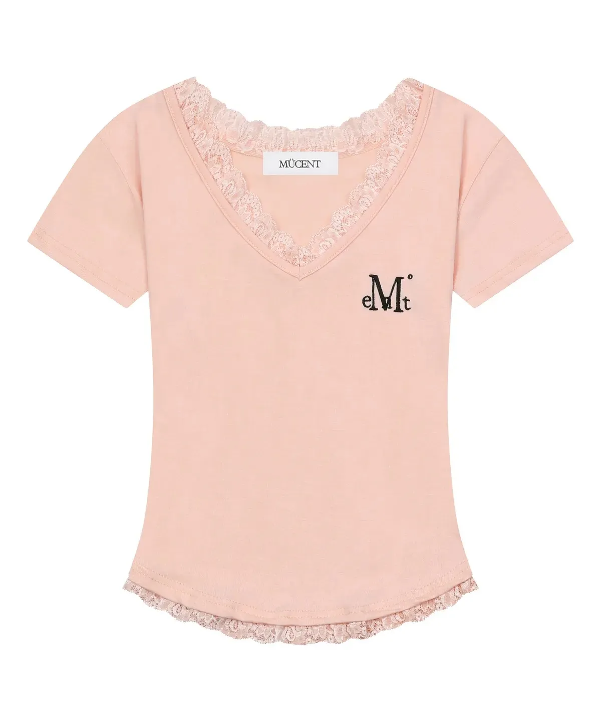 【預購】 MUCENT SUNNIOR LACE V-NECK HALF T  熱賣款 蕾絲 Ｖ領修身上衣