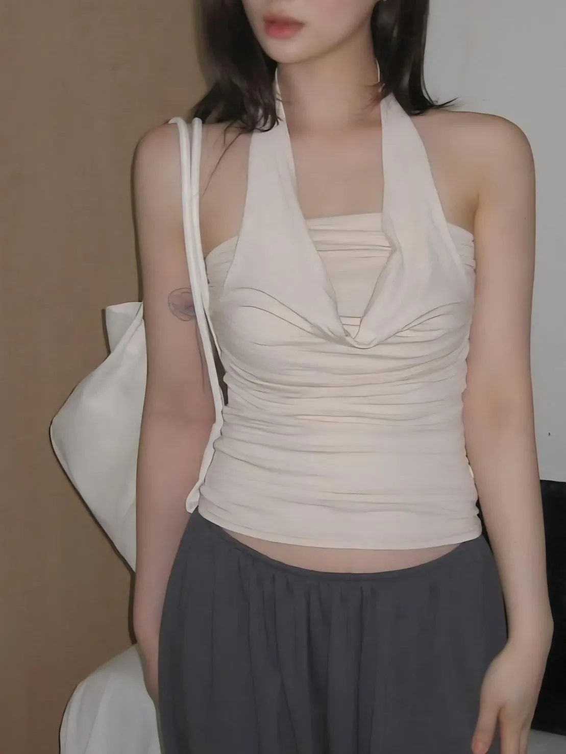 正韓垂墜抹胸上衣