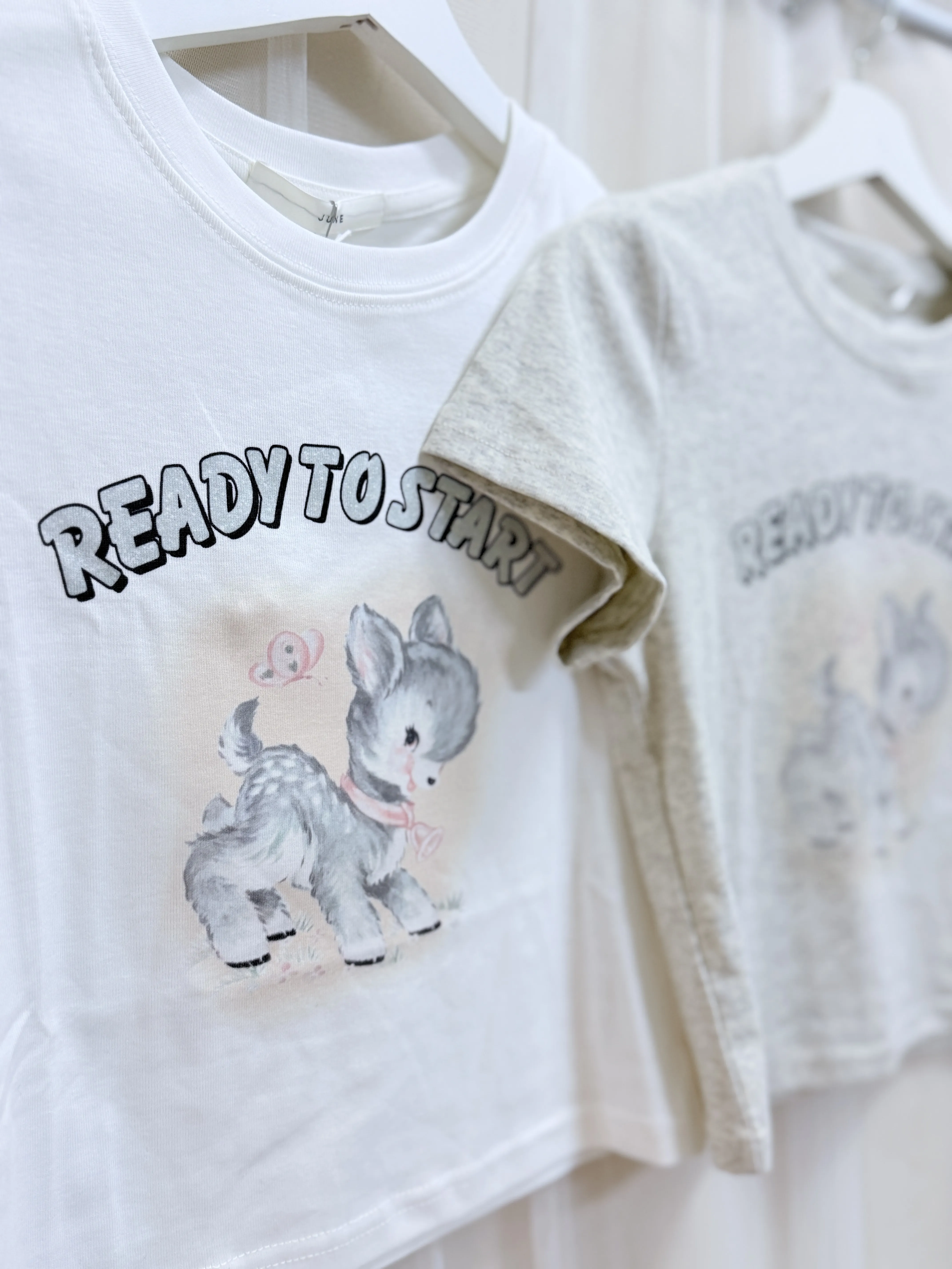 日常可愛-甜辣小鹿斑比卡通圓領小T