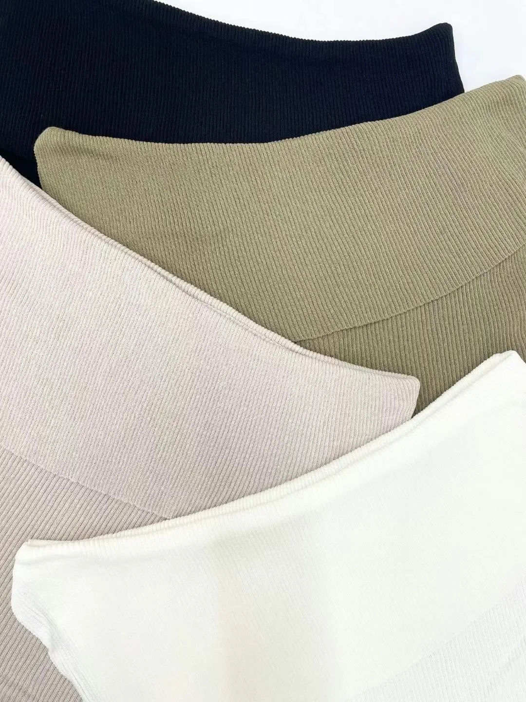 正韓亞麻羅紋針織一字領