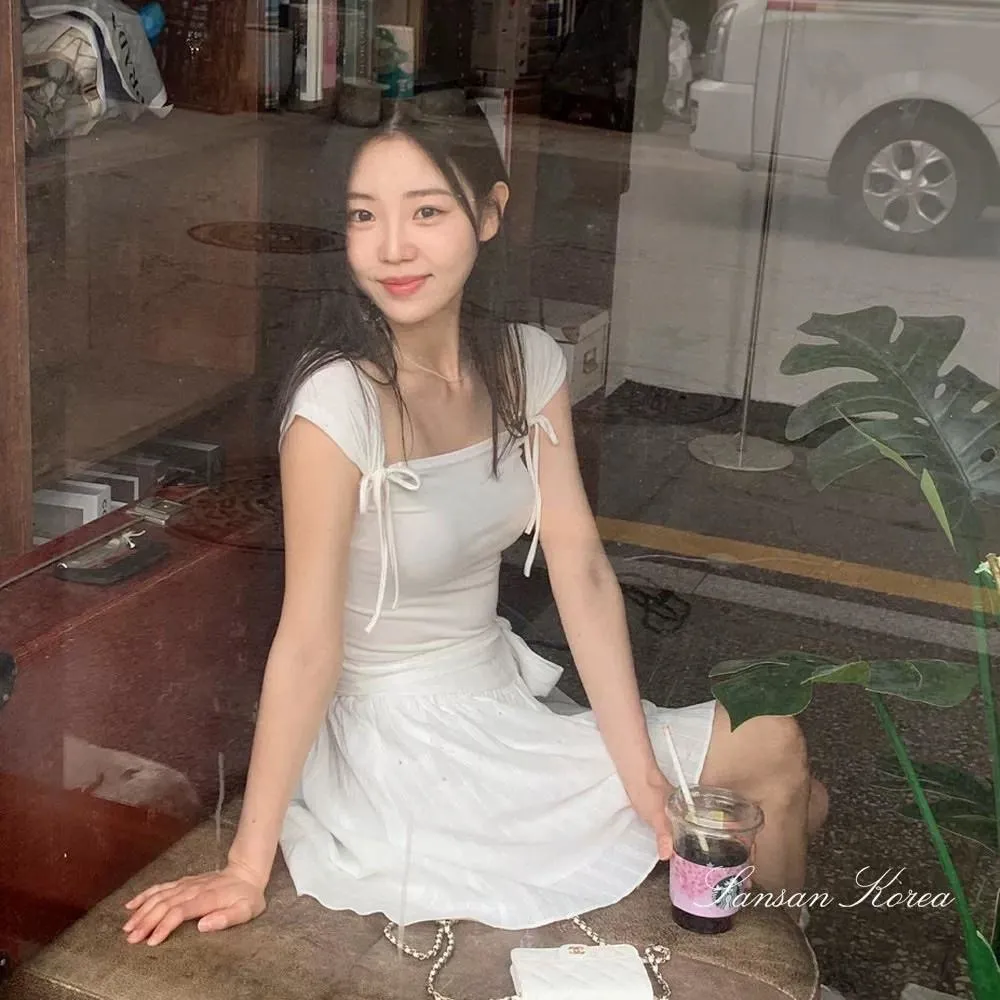 正韓芭蕾舞裙蝴蝶結上衣