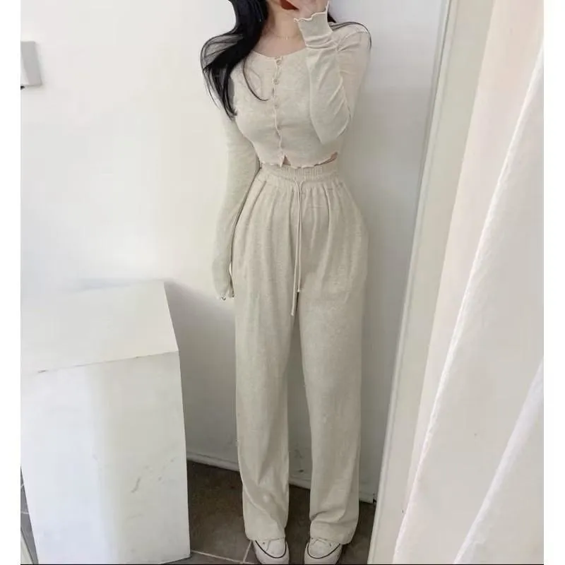 正韓木耳邊休閒兩件套裝