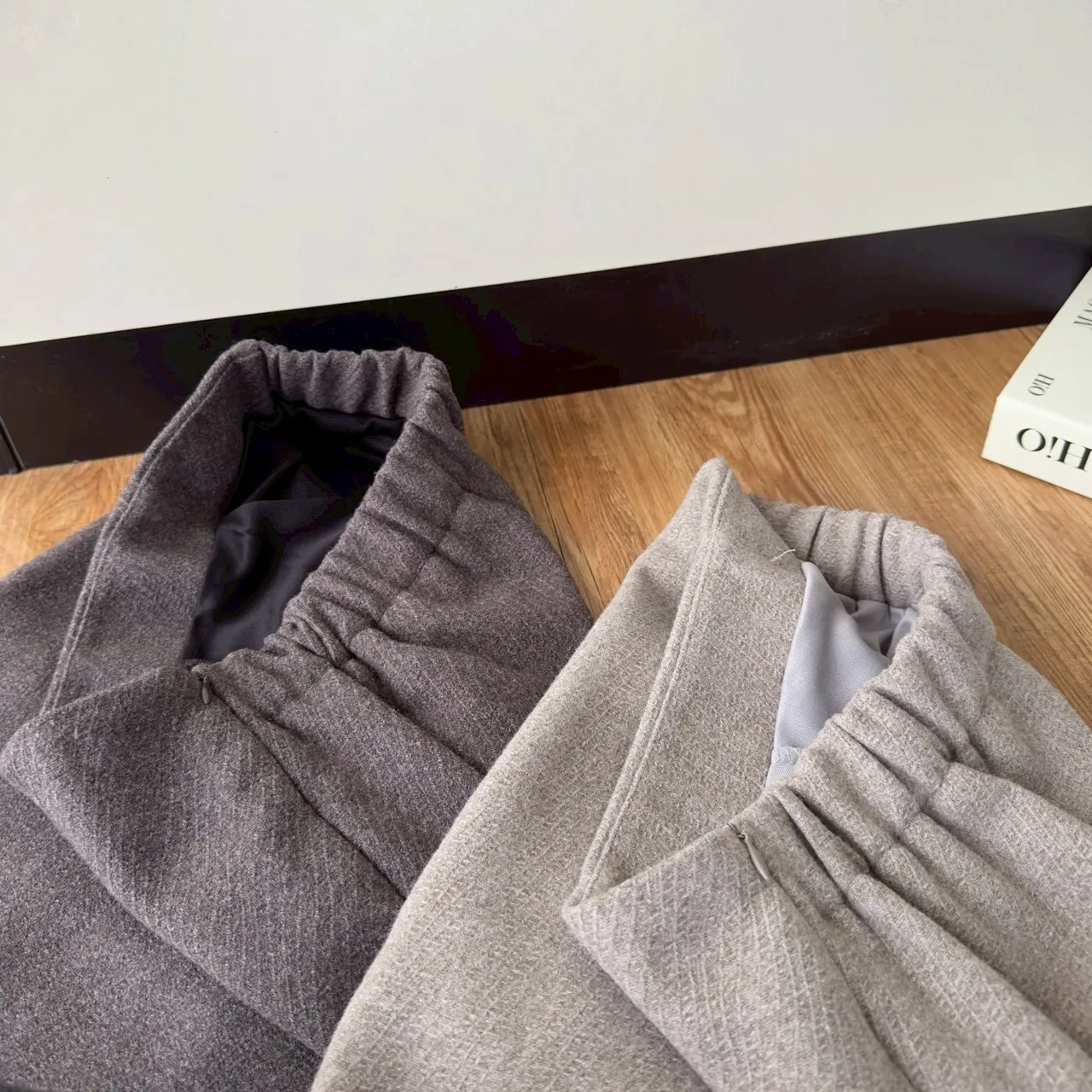 超顯瘦毛呢短褲裙