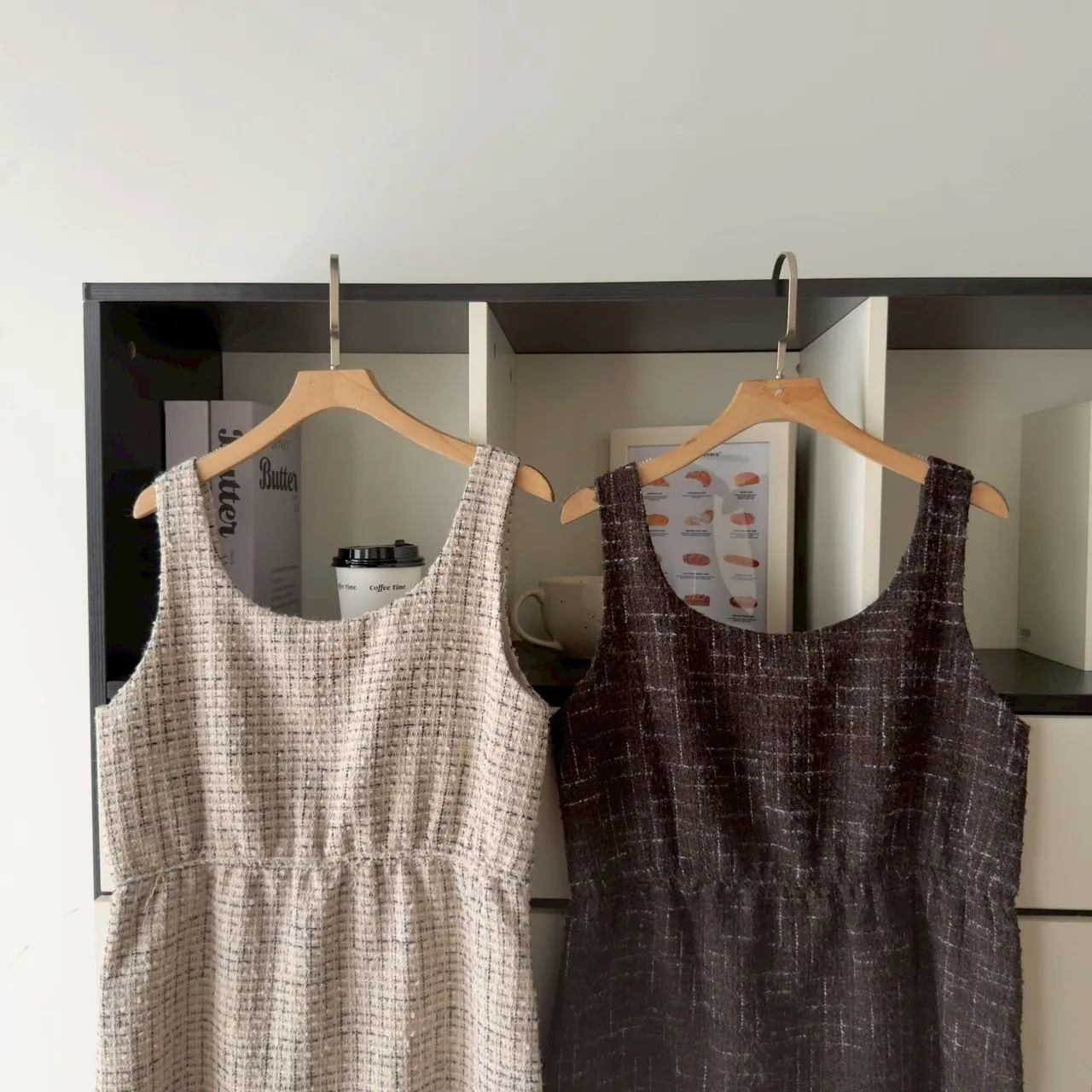 毛呢小香風背心短洋