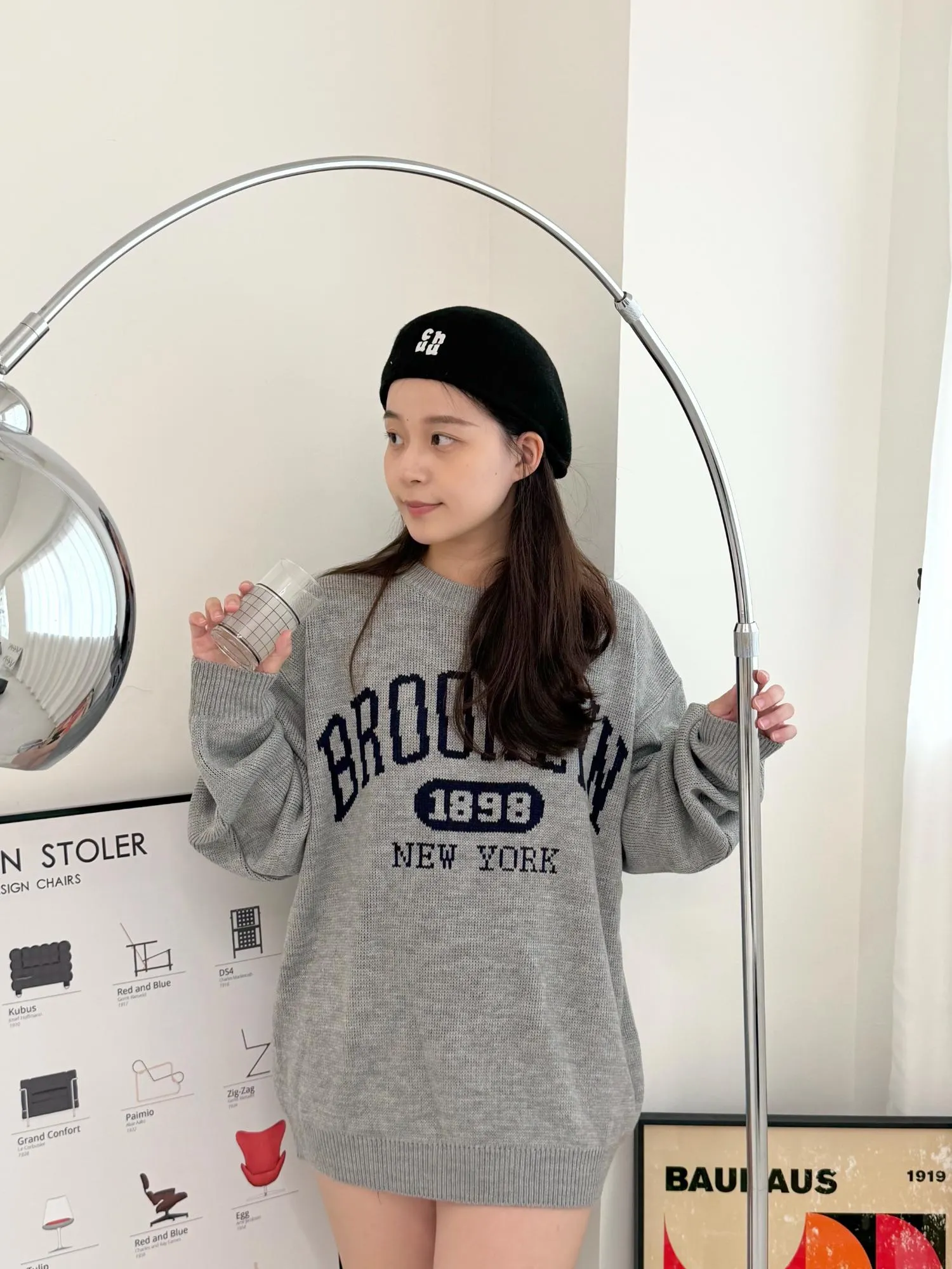 正韓布魯克林針織寬鬆衫