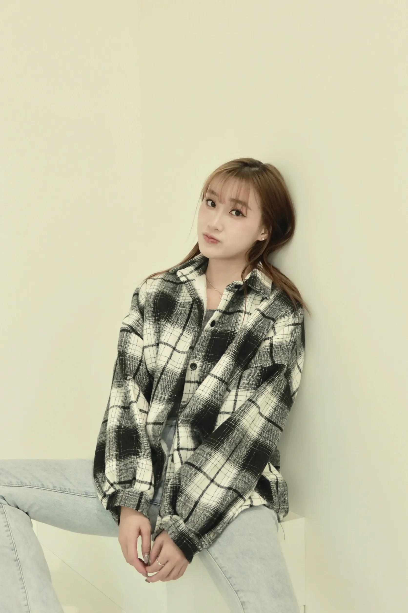 正韓羊毛內襯寬鬆襯衫