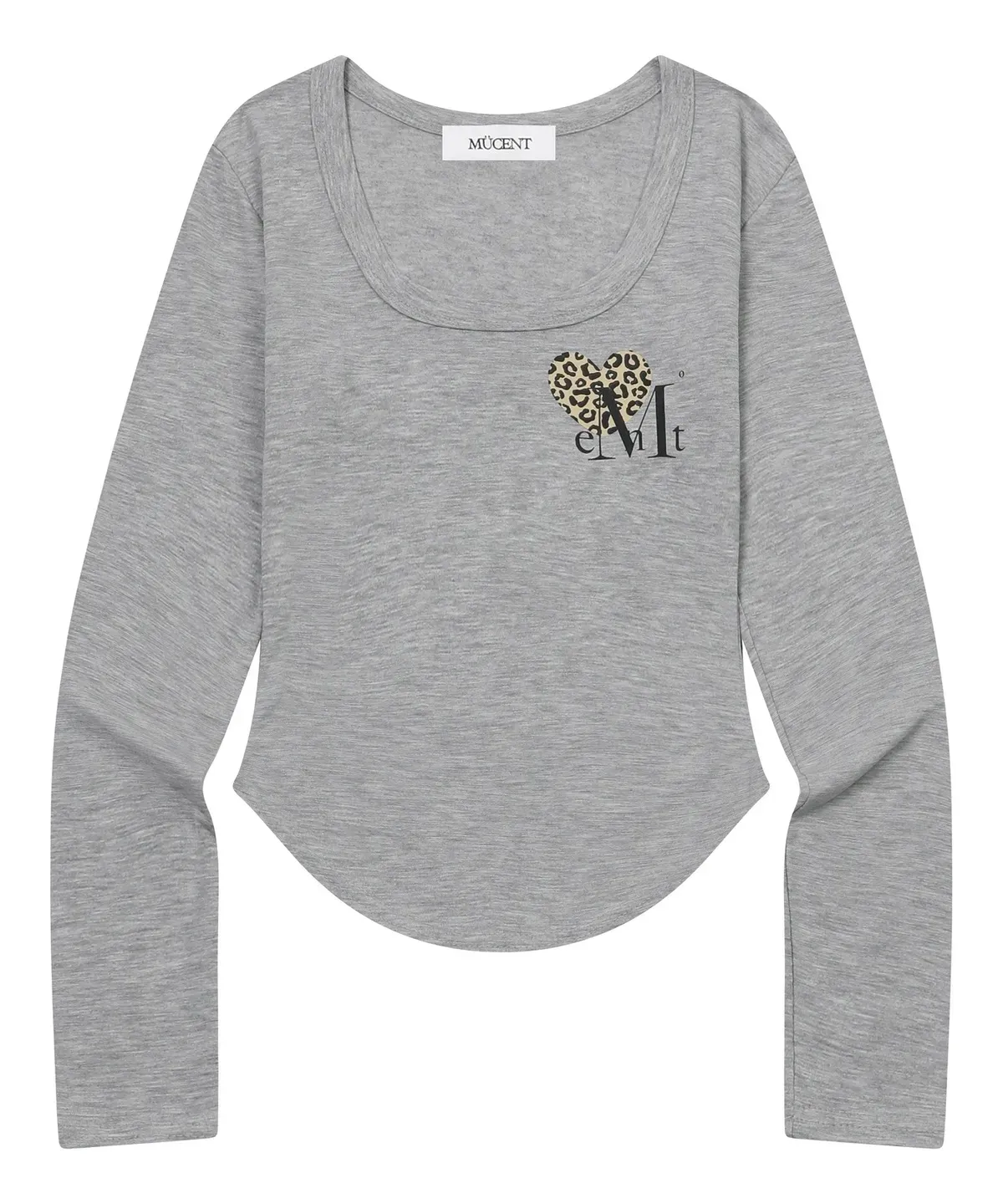 【預購】 MUCENT SUNNIOR LACE V-NECK LONG SLEEVE T 豹紋 愛心 修身上衣