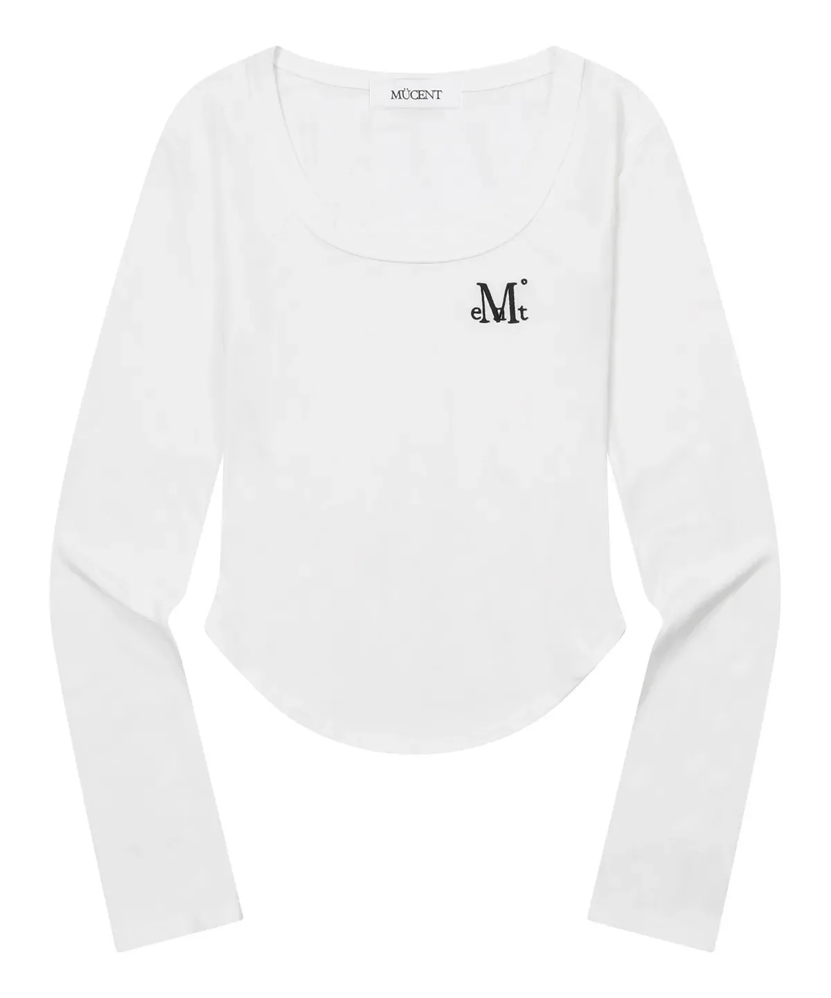 【預購】 MUCENTMARIEL SQUARE NECK CROP T 大圓領 素面 刺繡上衣 打底衣