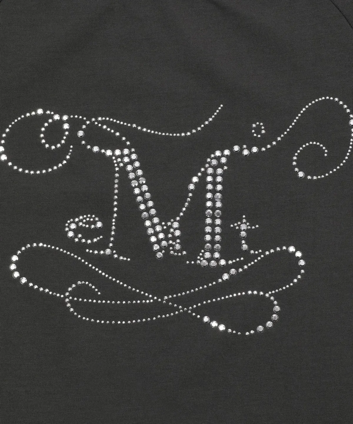 【預購】 MUCENT GLINT ONE SHOULDER CUBIC POINT UNBALANCE HALF T  亮鑽 美式 斜領上衣