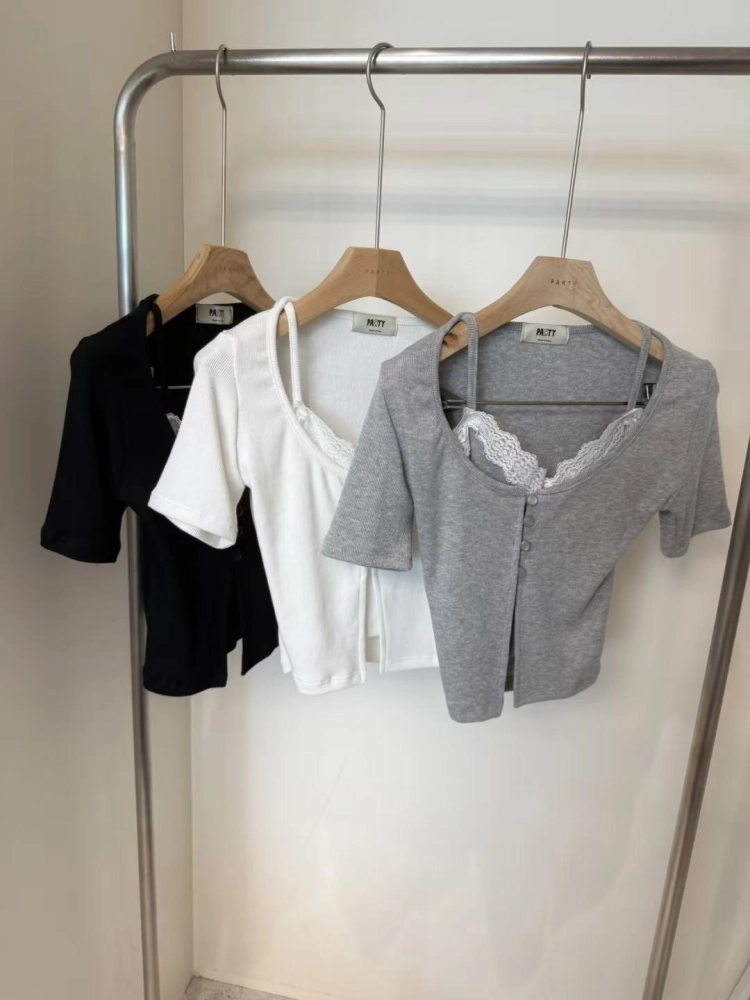 正韓蕾絲背心兩件套上衣