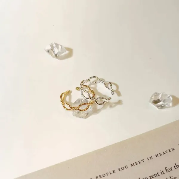 925純銀繩結造型開口戒