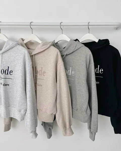 正韓-刺繡經典微短不露肚帽踢모드HD 