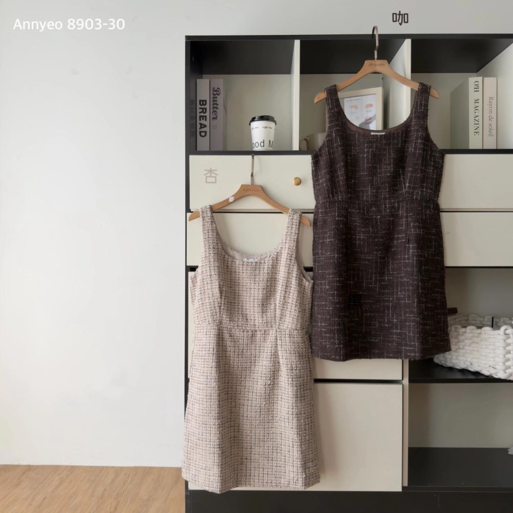 毛呢小香風背心短洋