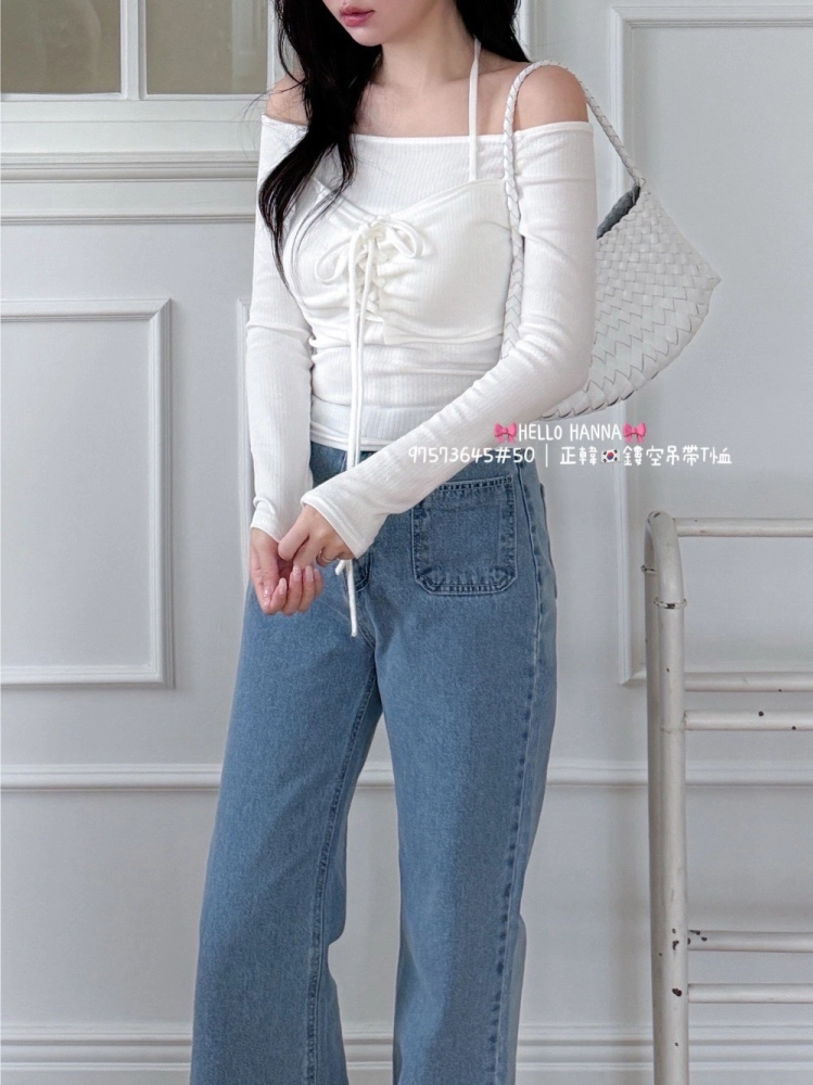 正韓鏤空吊帶Ｔ恤