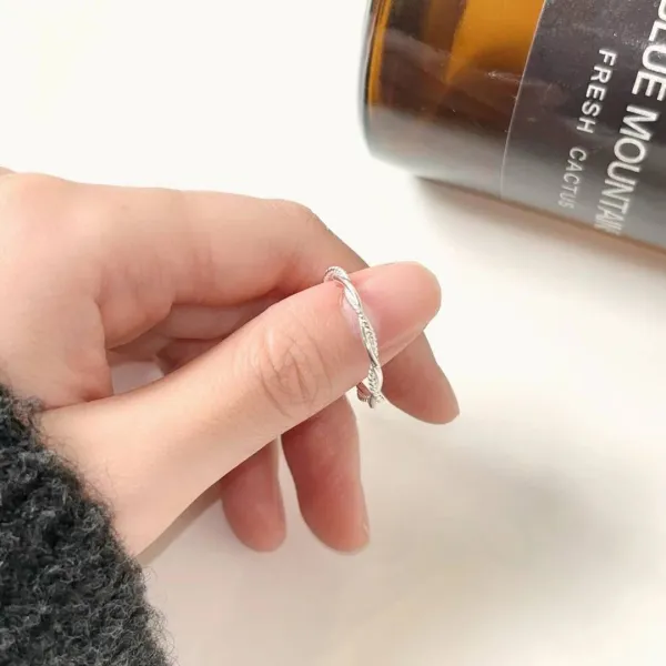 925純銀疊層螺旋線圈戒指