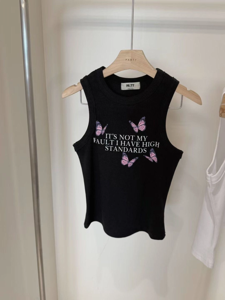 正韓y2k無袖蝴蝶背心