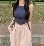 正韓造型側邊抽繩背心