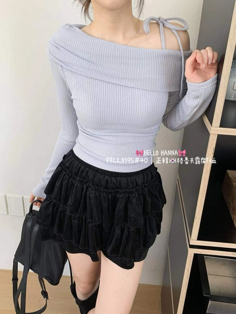 正韓格魯夫露肩T恤